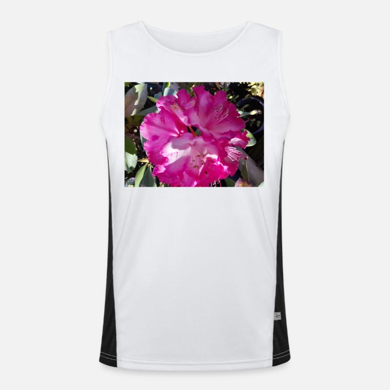 Fuchsia azalea in full bloom Men's Functional Contrast Tank Top 