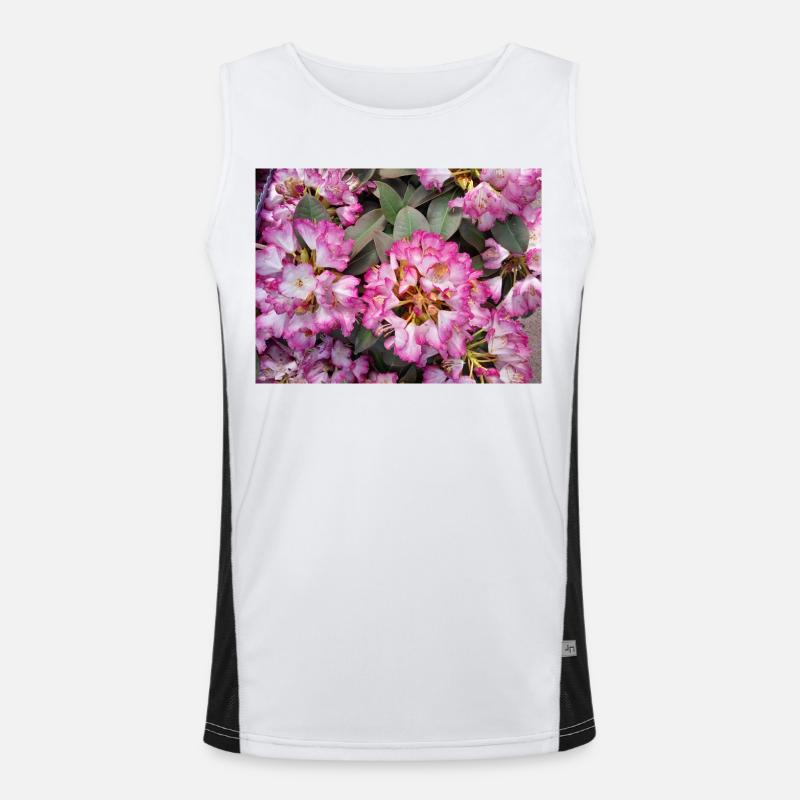 Knallpinker Rhododendron Funktionelles Kontrast-Tank Top für Männer 