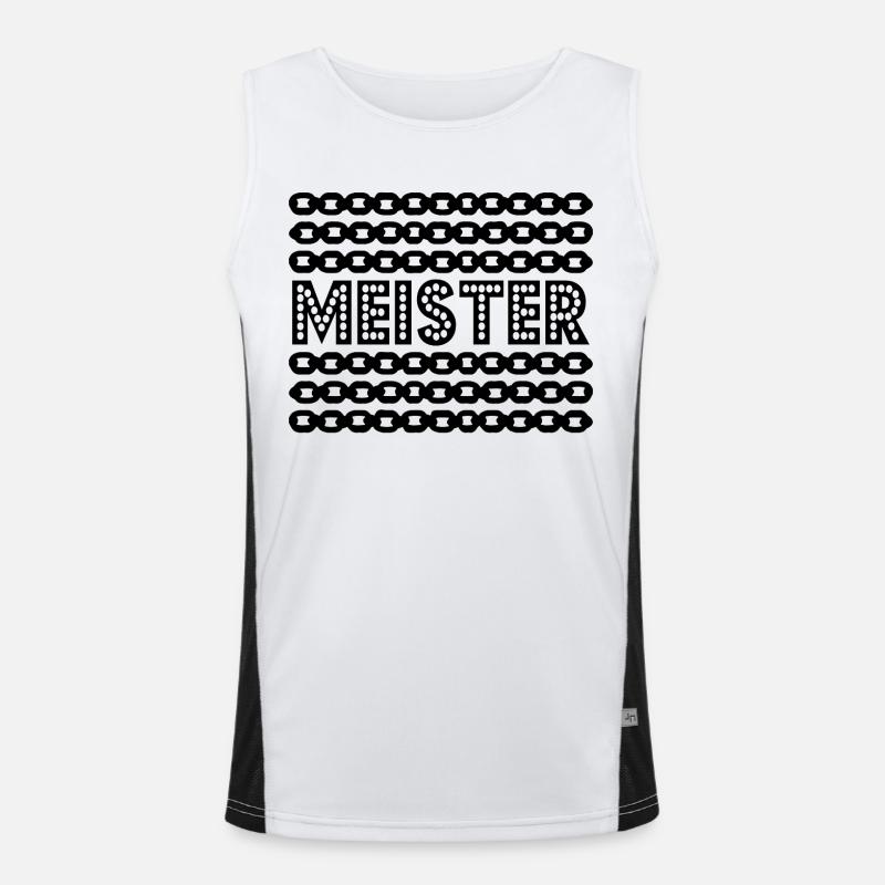 Master Degree Master Chains - Men's Functional Contrast Tank Top  - white/black