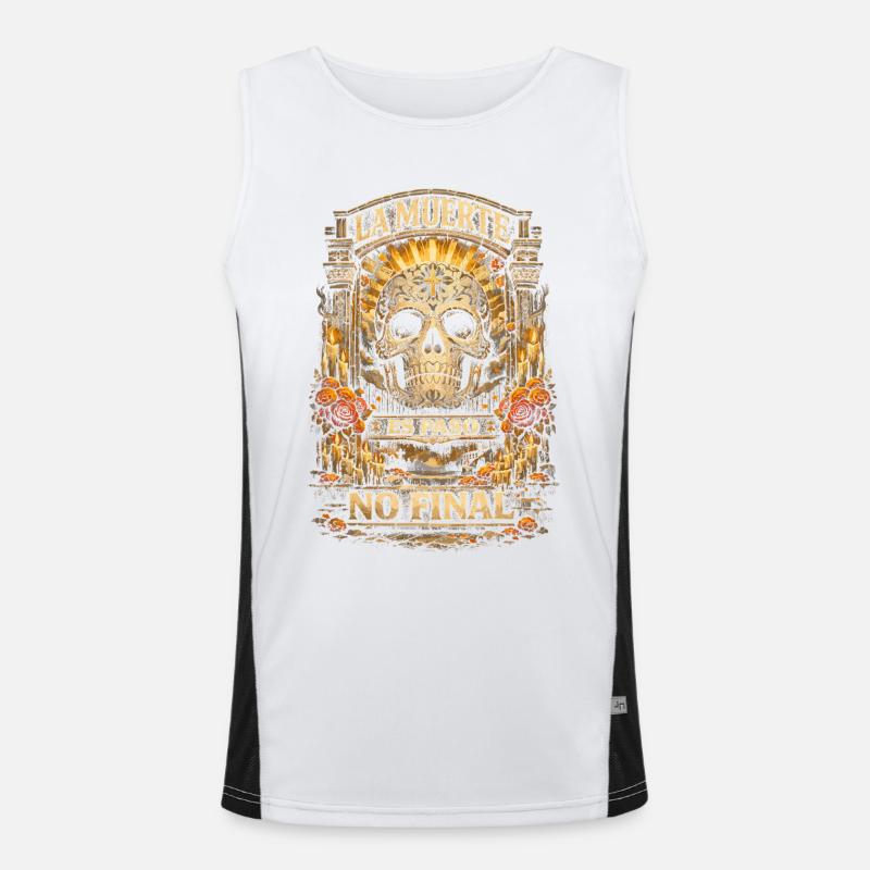 Dia De Los Muertos La Muerte En Paso No Final Funktionelles Kontrast-Tank Top für Männer 