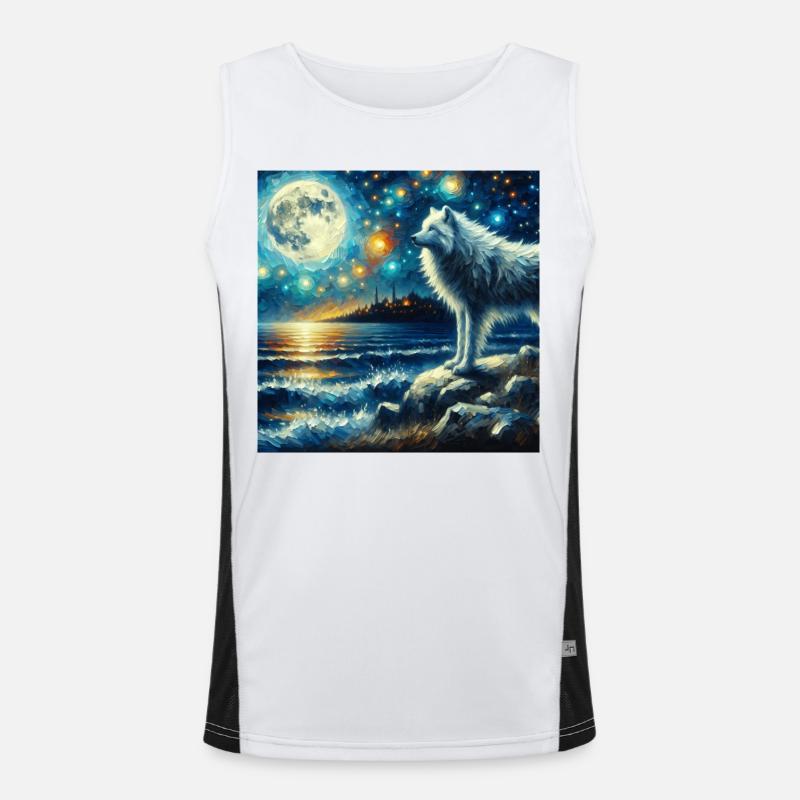 Polarwolf Starry Night Funktionelles Kontrast-Tank Top für Männer 
