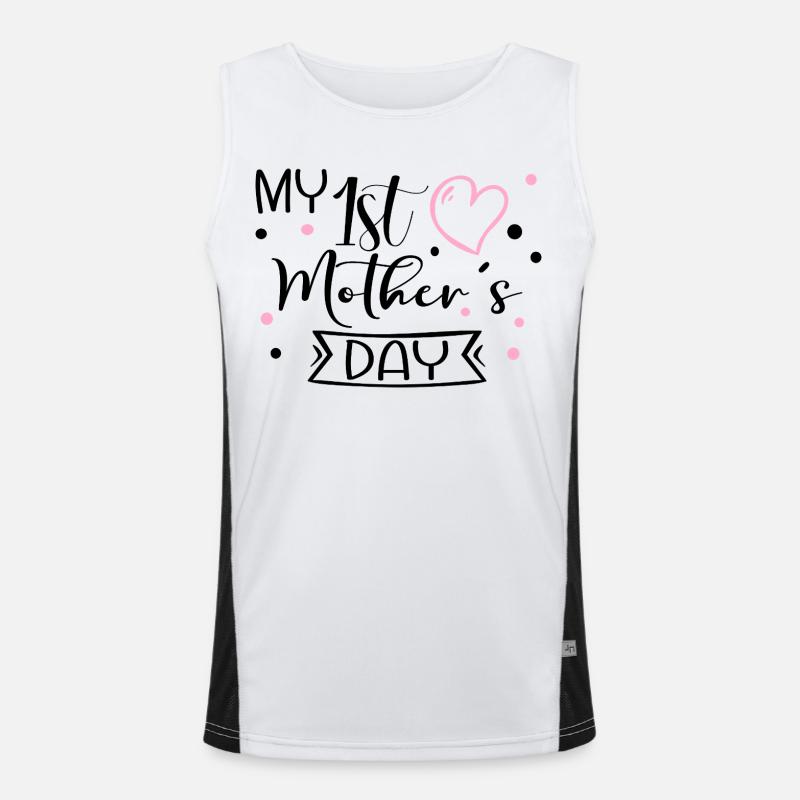 Erstes Muttertagsbaby Funktionelles Kontrast-Tank Top für Männer 