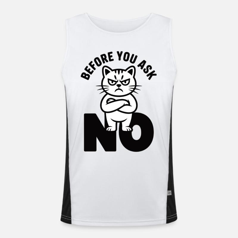 T-shirt chat avant que tu demandes Non Débardeur respirant contrasté Homme 
