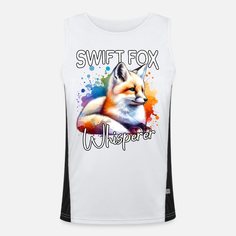 Swiftfuchs Whisperer - Men's Functional Contrast Tank Top  - white/black