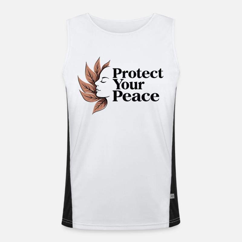 Protect Your Peace Mindfulness and Calm Men's Functional Contrast Tank Top 