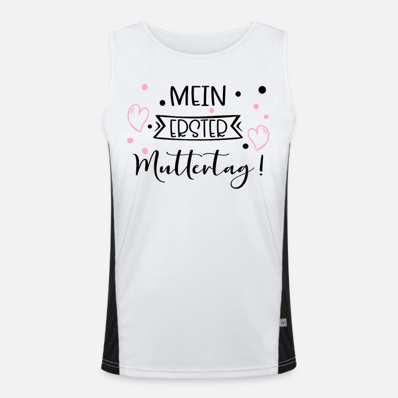 Erster Muttertag Baby Funktionelles Kontrast-Tank Top für Männer 