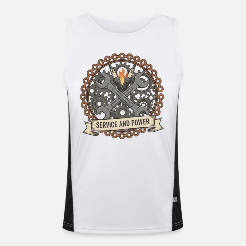 Motorcycle Biker V-Twin Motor Skull Tool Rocker Men's Functional Contrast Tank Top 