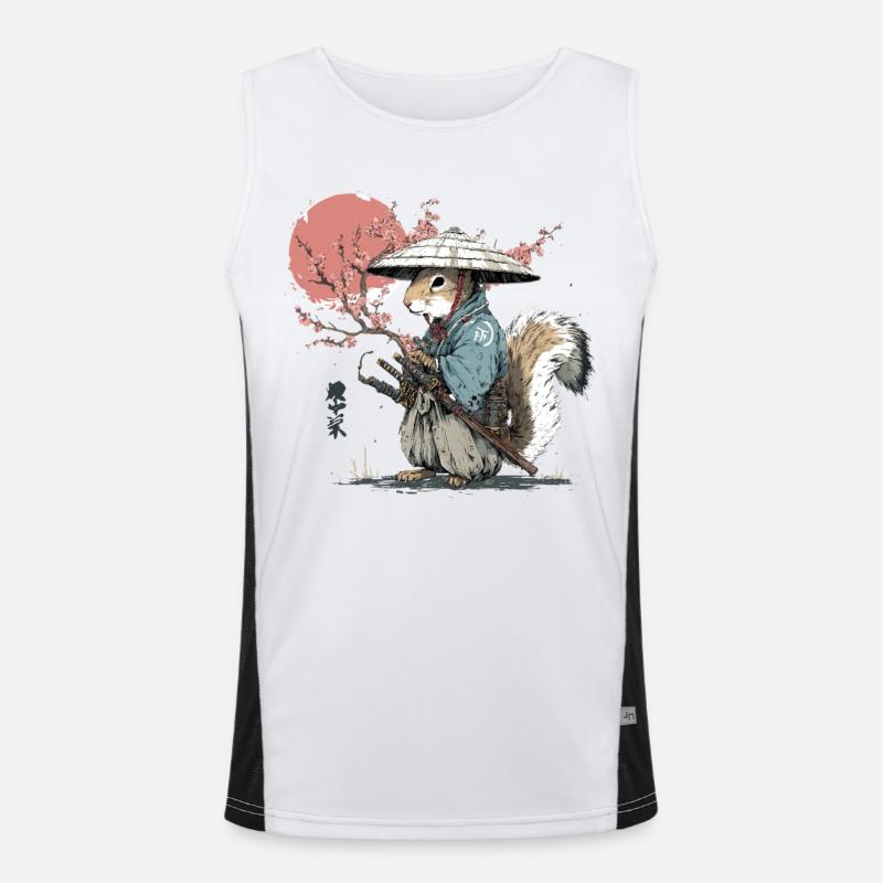Samouraï Écureuil en Robe de Sakura Débardeur respirant contrasté Homme 
