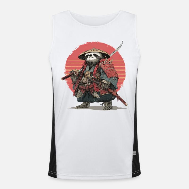 Sloth Samurai in Red Sunset Armor Men's Functional Contrast Tank Top 