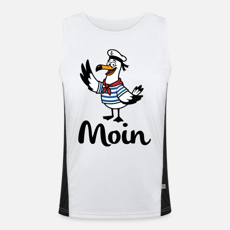 Möwe Moin Matrose Funktionelles Kontrast-Tank Top für Männer 