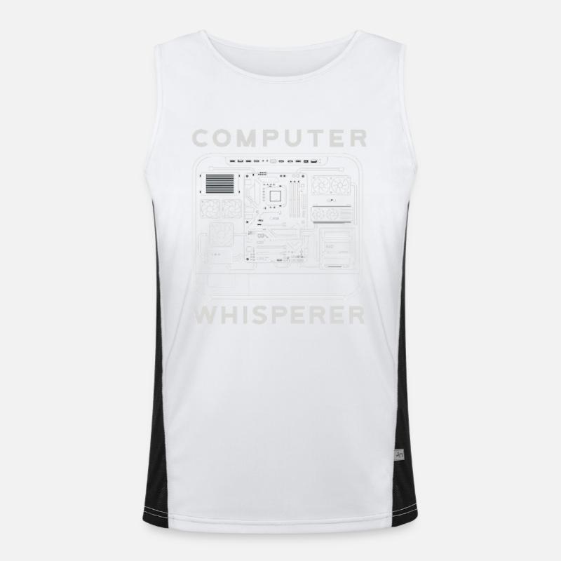 Computer Whisperer Motherboard Hardware PC - Men's Functional Contrast Tank Top - white/black