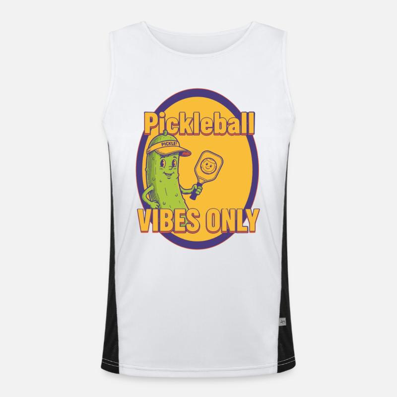 Pickleball Vibes Only Funny Player Love Pickleball Men's Functional Contrast Tank Top 