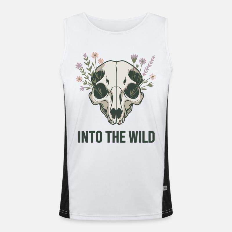 T-shirt Wilderness avec un crâne fleuri Débardeur respirant contrasté Homme 