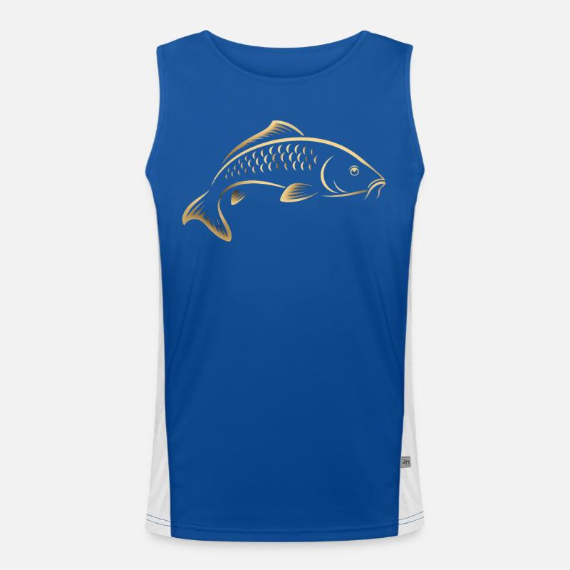 Graphisme minimaliste de pêche Carp Fish Débardeur respirant contrasté Homme 