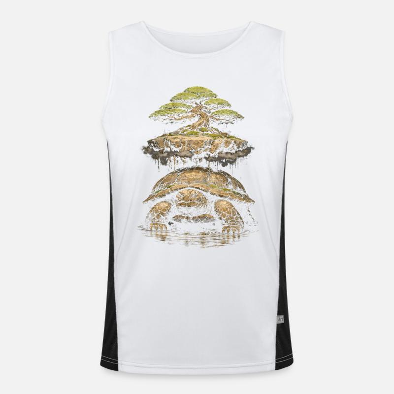 Bonsai Tree Turtle Men's Functional Contrast Tank Top 