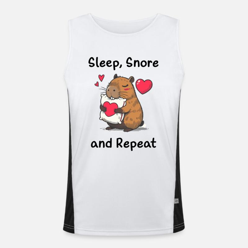 Amour du cœur capybara Débardeur respirant contrasté Homme