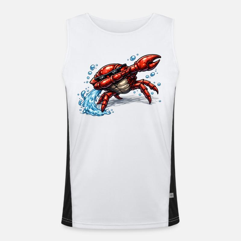 Dabbing Krebs Funktionelles Kontrast-Tank Top für Männer 
