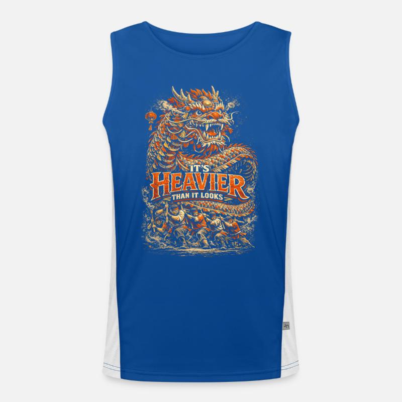 Dragon Dance Drachentanz Heavier Than It Looks Funktionelles Kontrast-Tank Top für Männer 