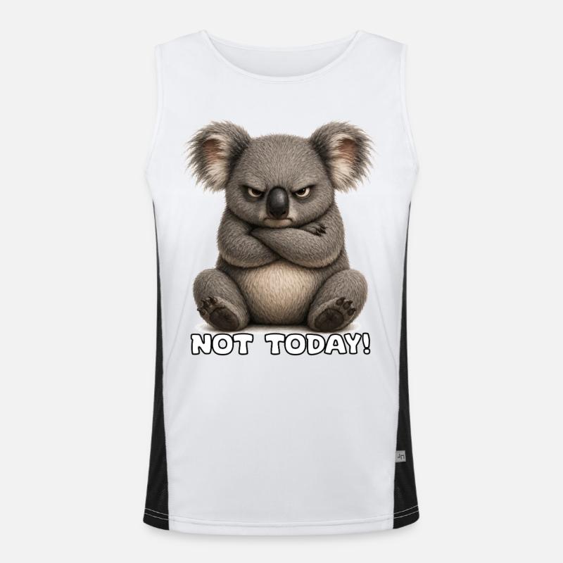 Grumpy Koala – Not Today - Men's Functional Contrast Tank Top  - white/black