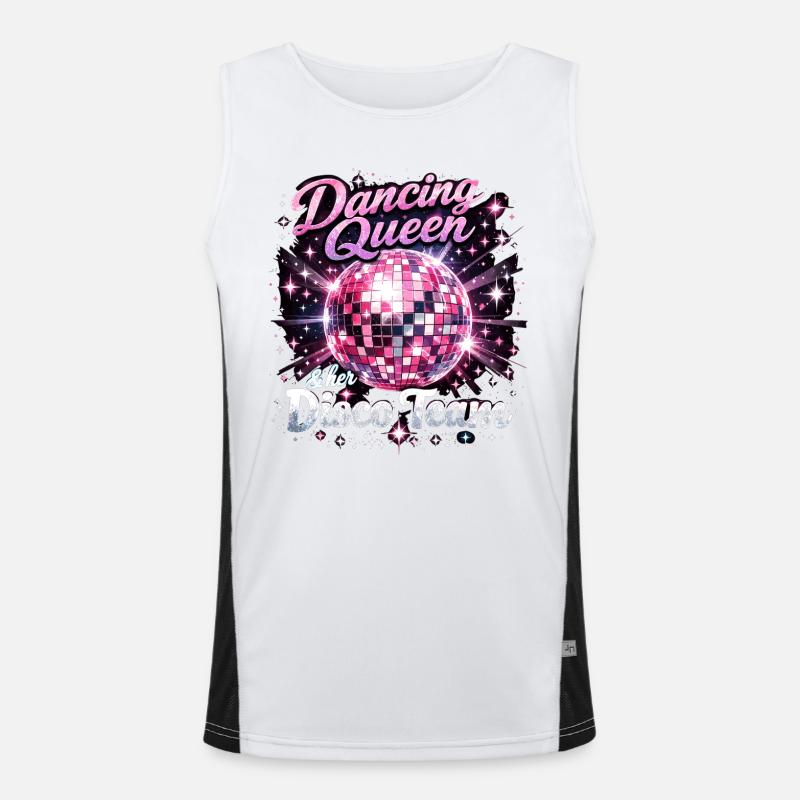 Dancing Queen & Disco Team: JGA Diskokugel Mix Funktionelles Kontrast-Tank Top für Männer 