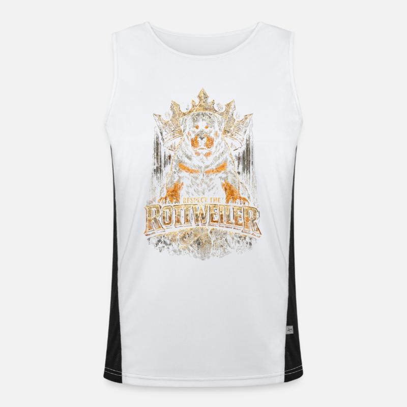 Respect The Rottweiler Hund Funktionelles Kontrast-Tank Top für Männer 