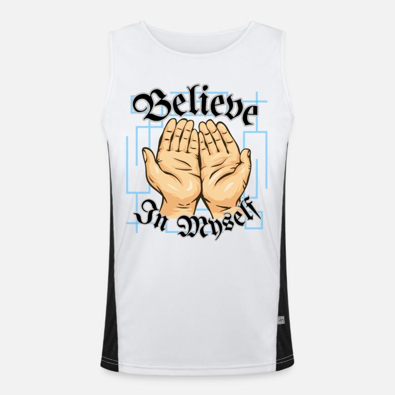 Glaube an dich selbst Funktionelles Kontrast-Tank Top für Männer 