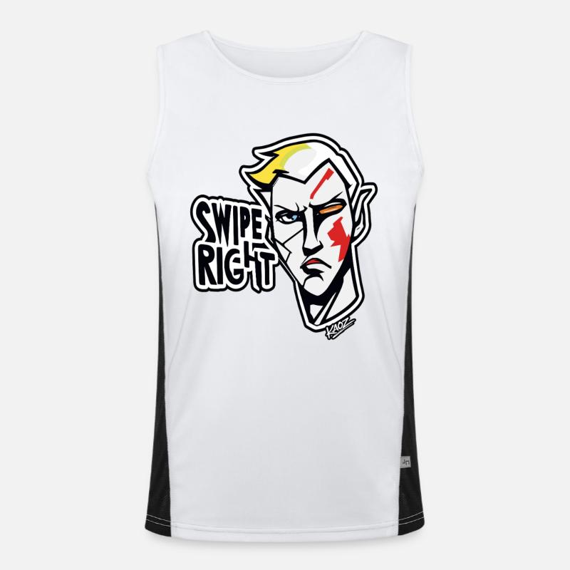 Graffiti-Held nach rechts wischen Funktionelles Kontrast-Tank Top für Männer 