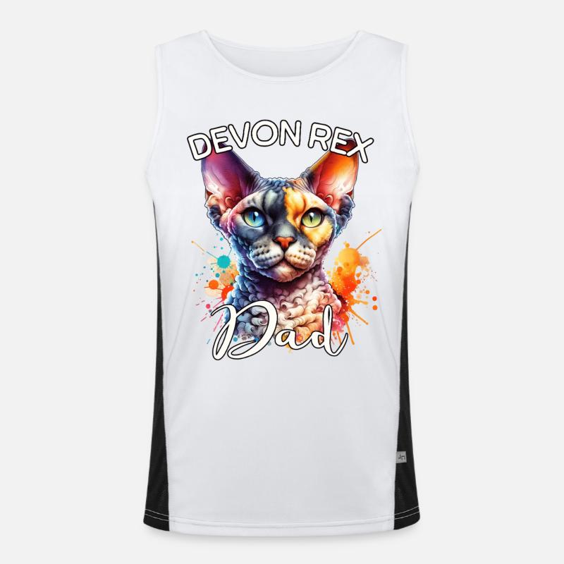 Devon Rex Dad - Men's Functional Contrast Tank Top  - white/black