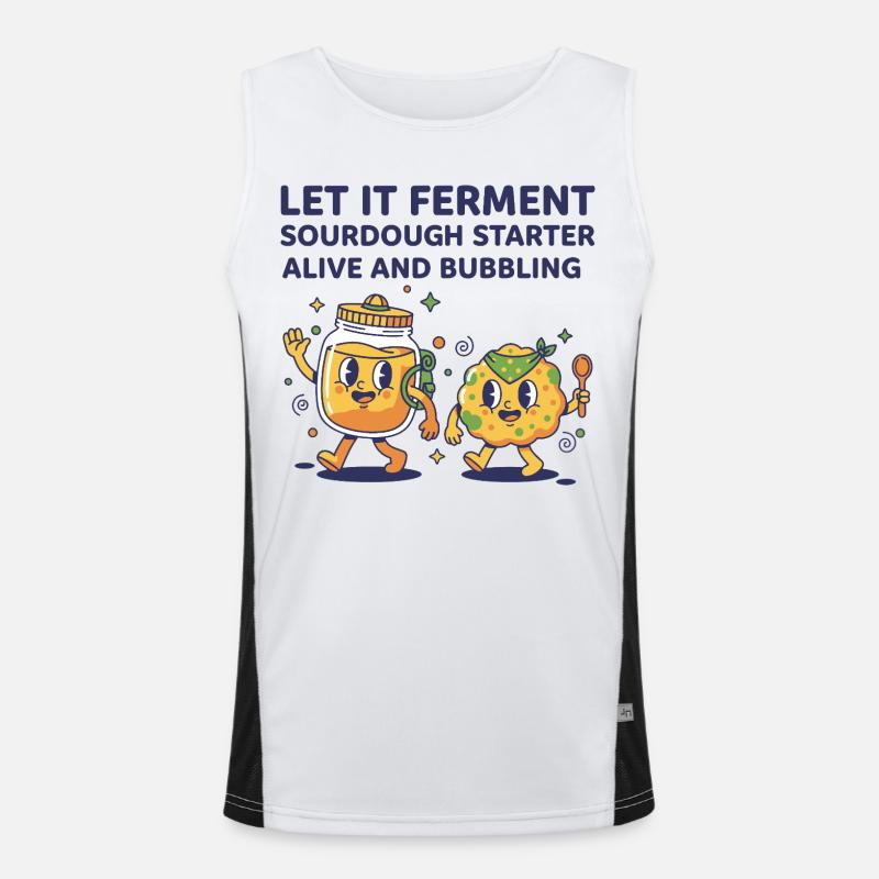 Sourdough Let It Ferment Starter Alive - Men's Functional Contrast Tank Top  - white/black