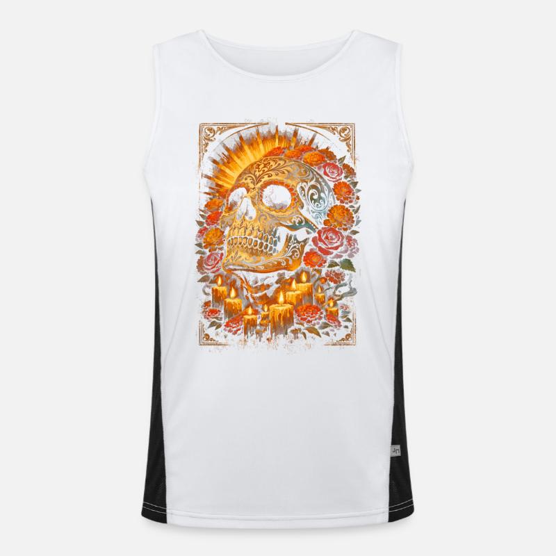Dia De Los Muertos Funktionelles Kontrast-Tank Top für Männer 