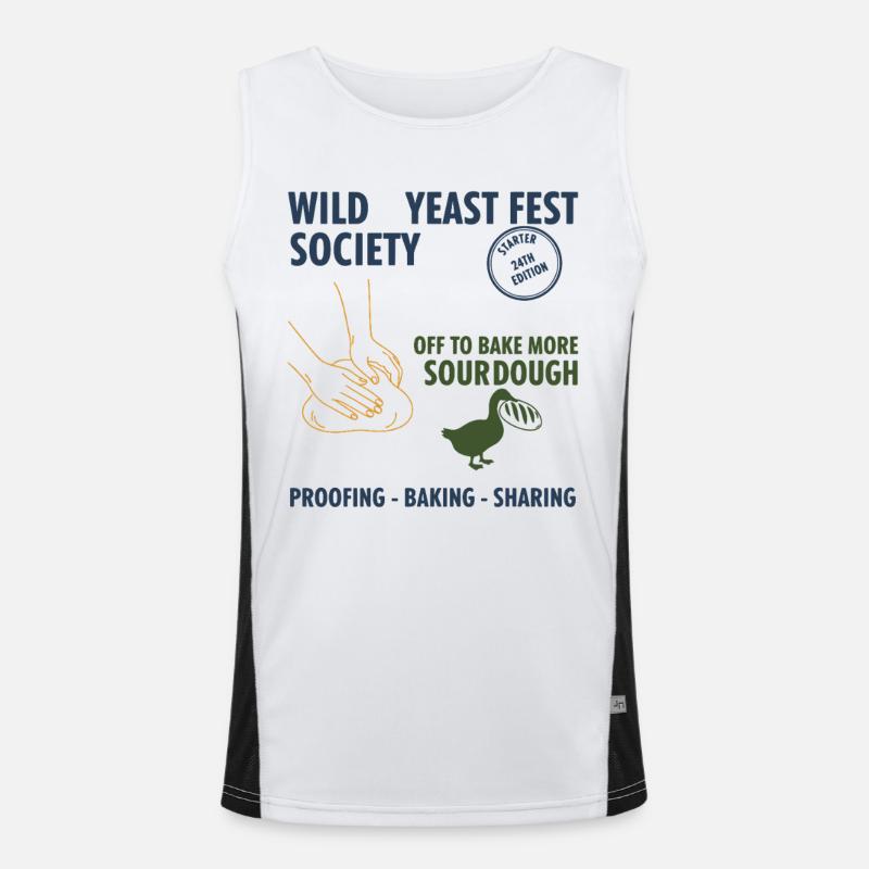 Sauerteig-Wildhefefest Gesellschaft backt weiter Funktionelles Kontrast-Tank Top für Männer 