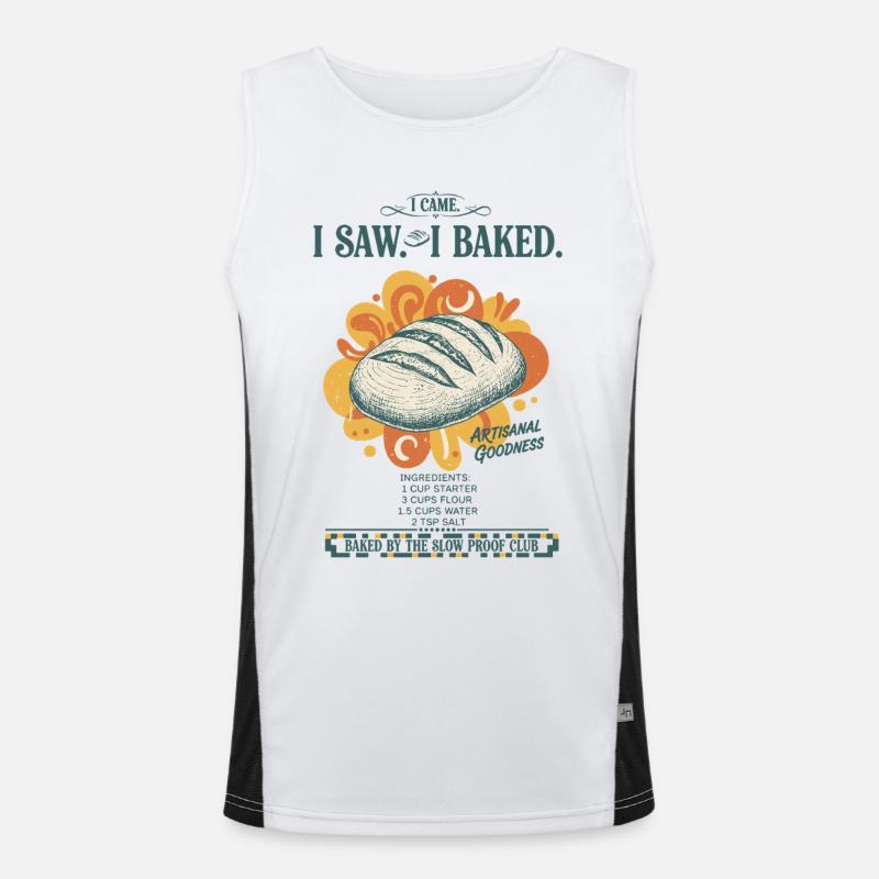 sourdough bread baking baker sourdough starter - Men's Functional Contrast Tank Top  - white/black