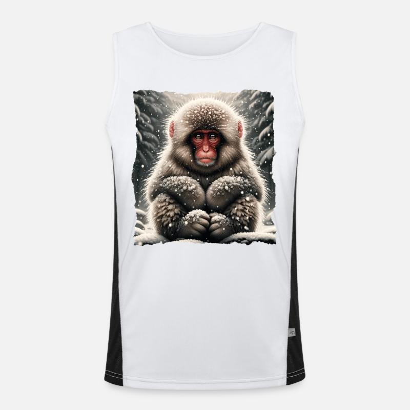 Schneeaffe Snow Monkey Funktionelles Kontrast-Tank Top für Männer 