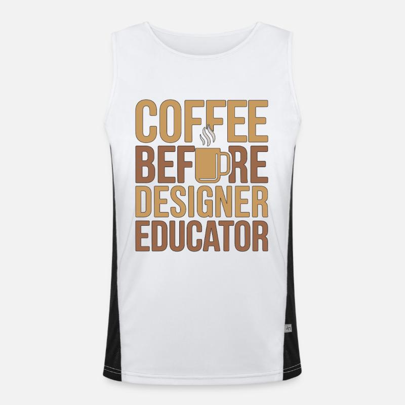 Designer Educator Coffee Art Teacher Coffee Lover Men's Functional Contrast Tank Top 