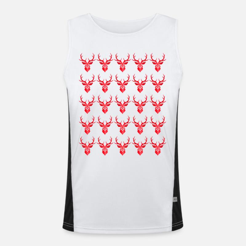 Deer with Antlers Retro Deer Antler Souvenir Men's Functional Contrast Tank Top 