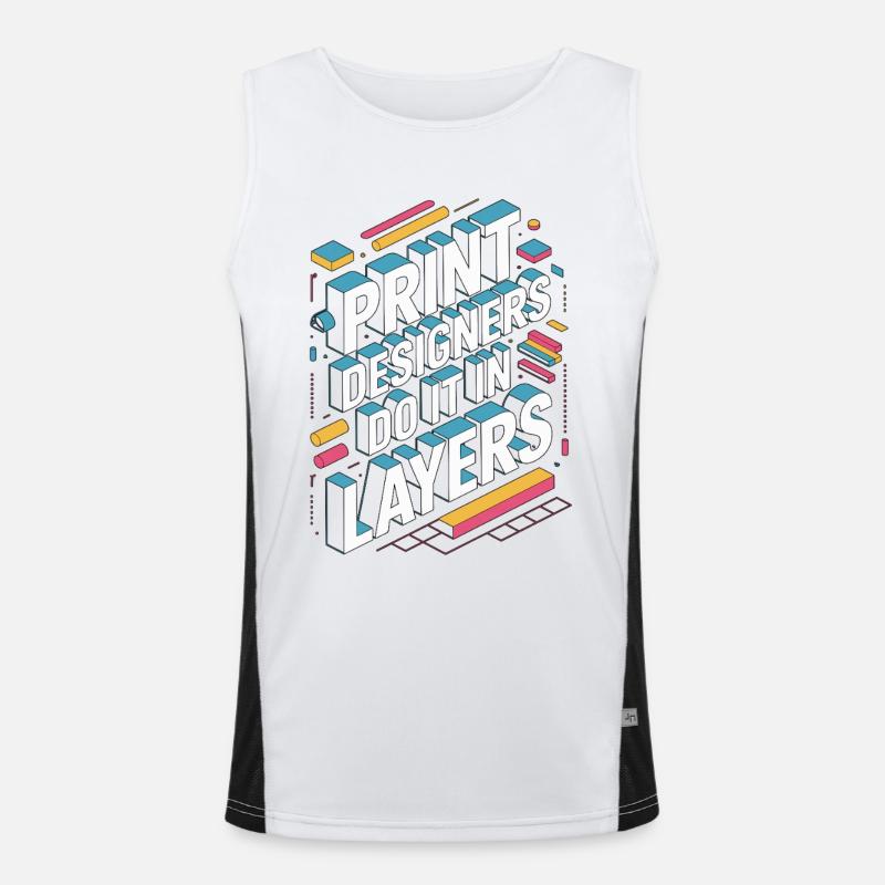 Print Designers Do It In Layers Creative Designer Funktionelles Kontrast-Tank Top für Männer 