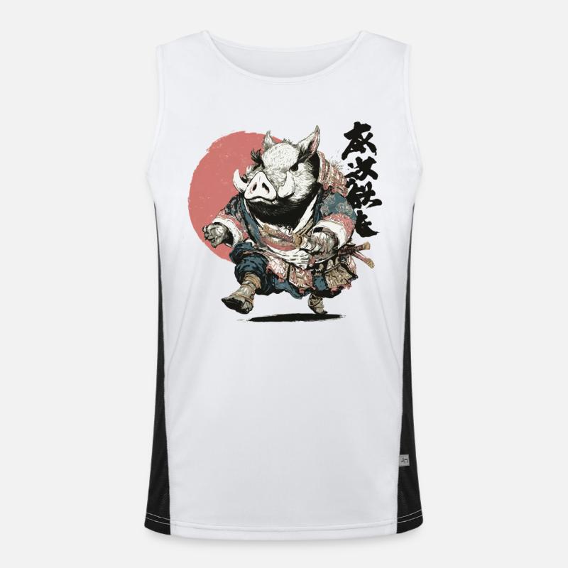 Boar Samurai in Ukiyo Armor Men's Functional Contrast Tank Top 