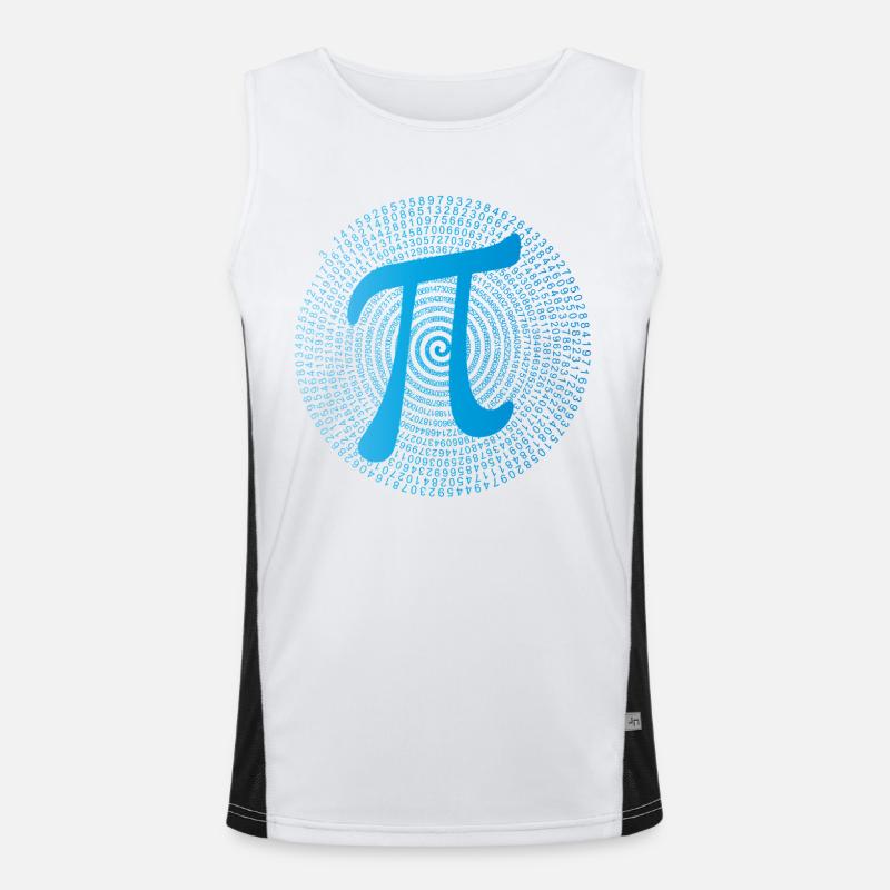 π (pi) in Data Spiral - Men's Functional Contrast Tank Top - white/black