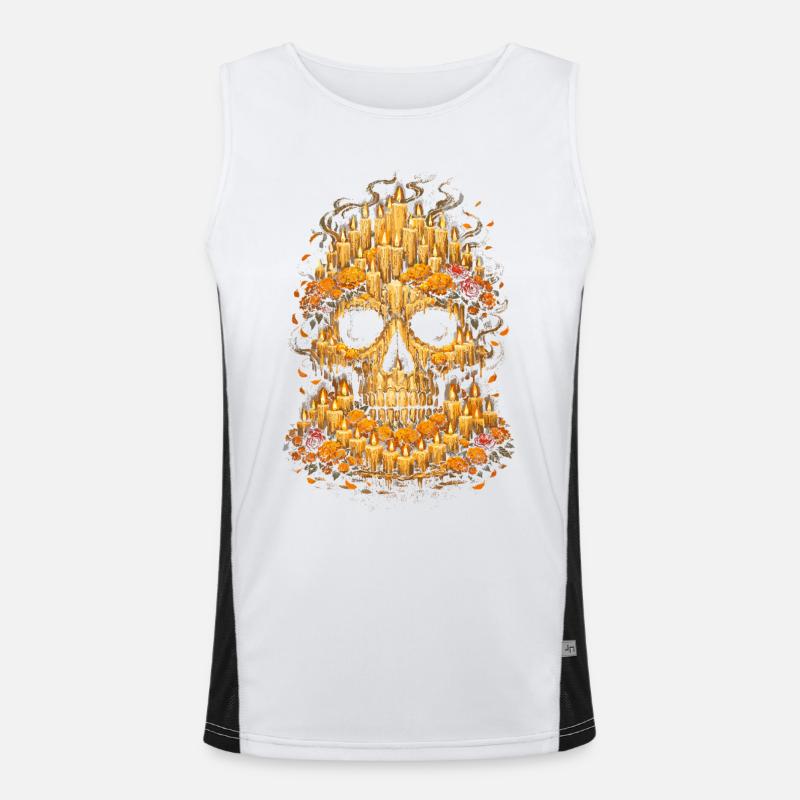 Dia De Los Muertos Funktionelles Kontrast-Tank Top für Männer 