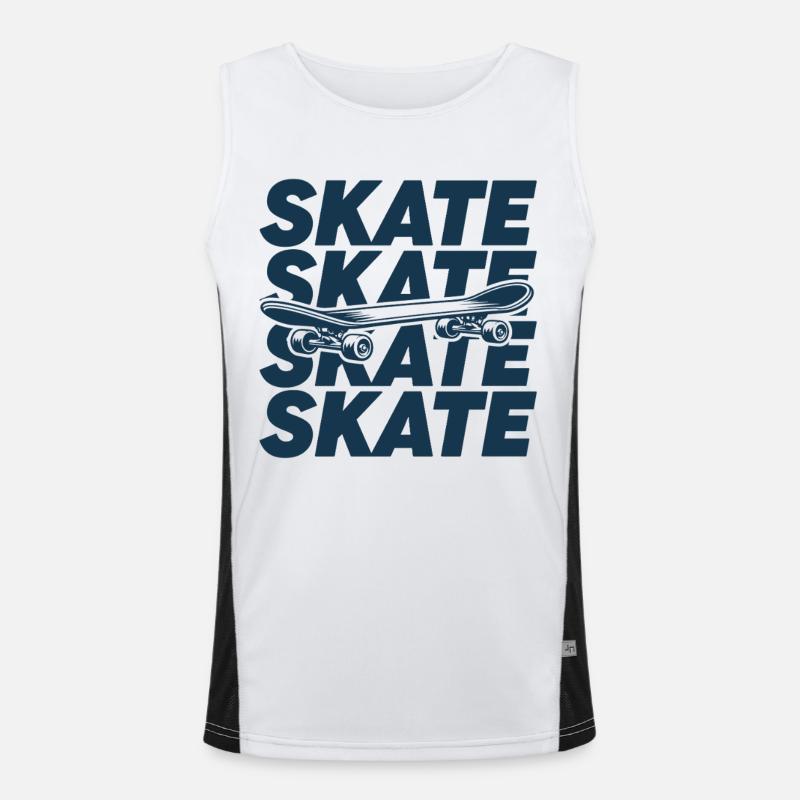 Skateboard | Skate | Skateboarder Geschenk Funktionelles Kontrast-Tank Top für Männer 