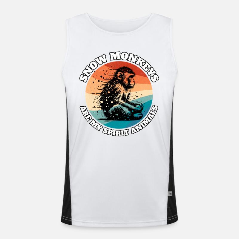 Funny Snow Monkey Sayings Men's Functional Contrast Tank Top 