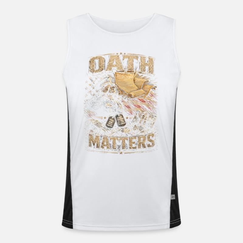Veterans Day for Democrats Oath Matters Men's Functional Contrast Tank Top 