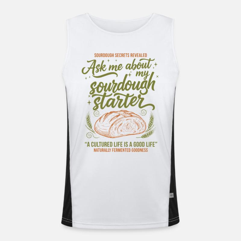 Sourdough Bread Baking Baker Starter Era - Men's Functional Contrast Tank Top  - white/black
