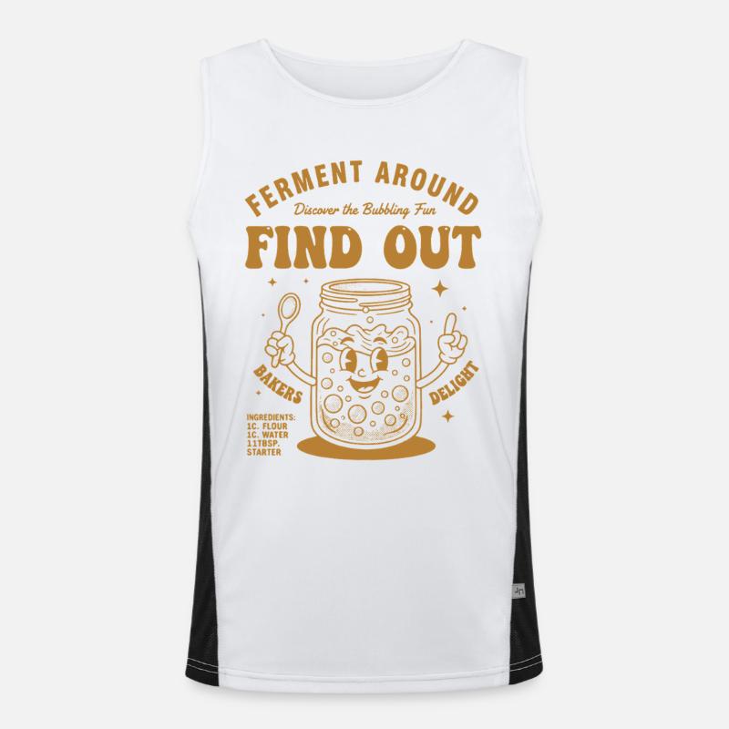 Sourdough Bread Baking Baker Sourdough Starter - Men's Functional Contrast Tank Top  - white/black