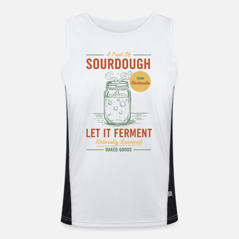 Sourdough Bread Baking Let It Ferment Starter Era Men's Functional Contrast Tank Top 