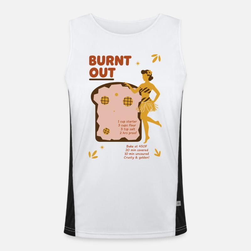sourdough Bread Baking Baker Burnt Out Sourdough Men's Functional Contrast Tank Top 