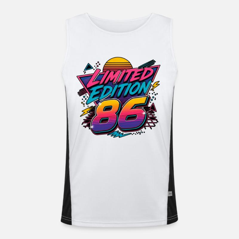Édition limitée 86 Neon Retro 40e anniversaire Débardeur respirant contrasté Homme 