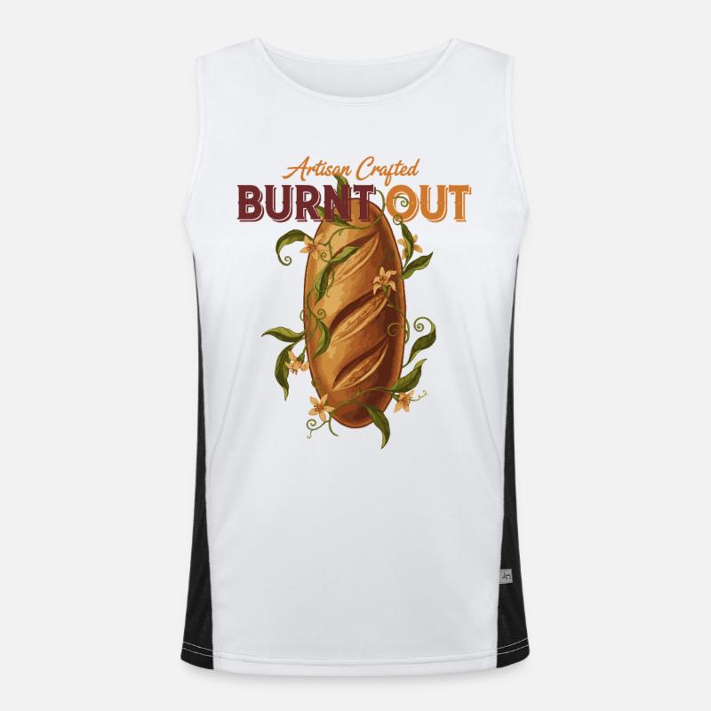 Sourdough Bread Baking Baker Burnt Out Artisan Men's Functional Contrast Tank Top 