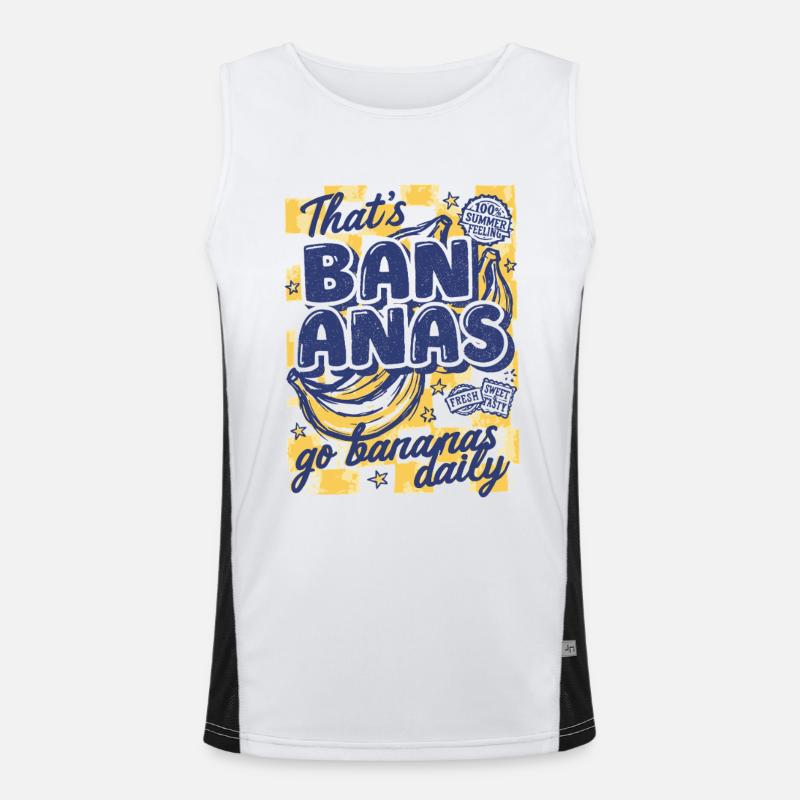 That's Bananas Sommer Design Funktionelles Kontrast-Tank Top für Männer 