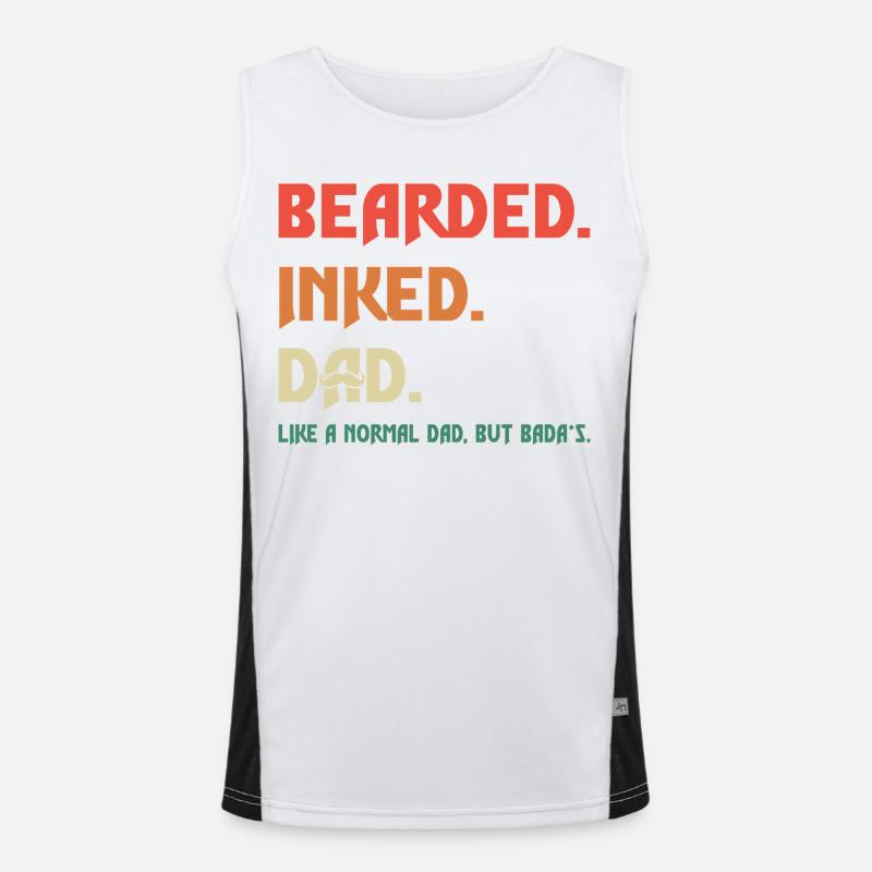 Bearded Inked Dad – Cooler Papa mit Bart T-Shirt Funktionelles Kontrast-Tank Top für Männer 